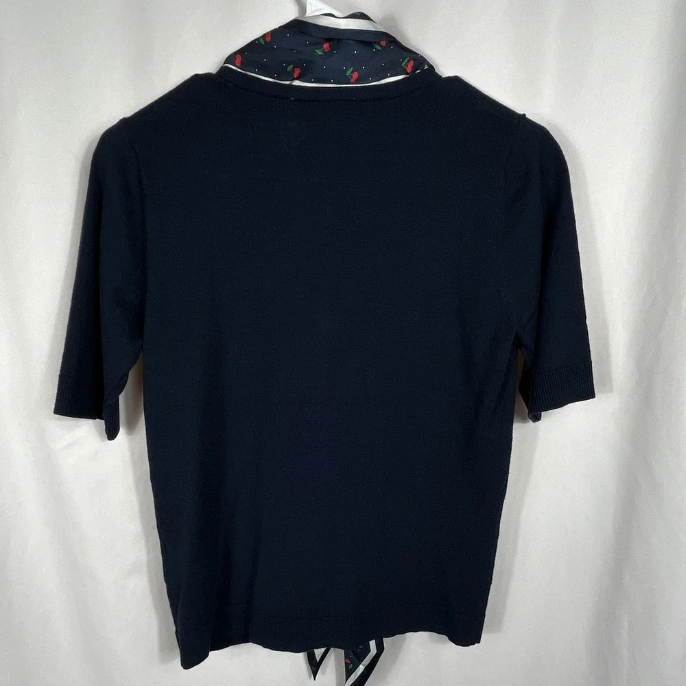 Philosophy Republic Clothing Womens Navy Blue‎ Short Sleeve Sweater Size Small